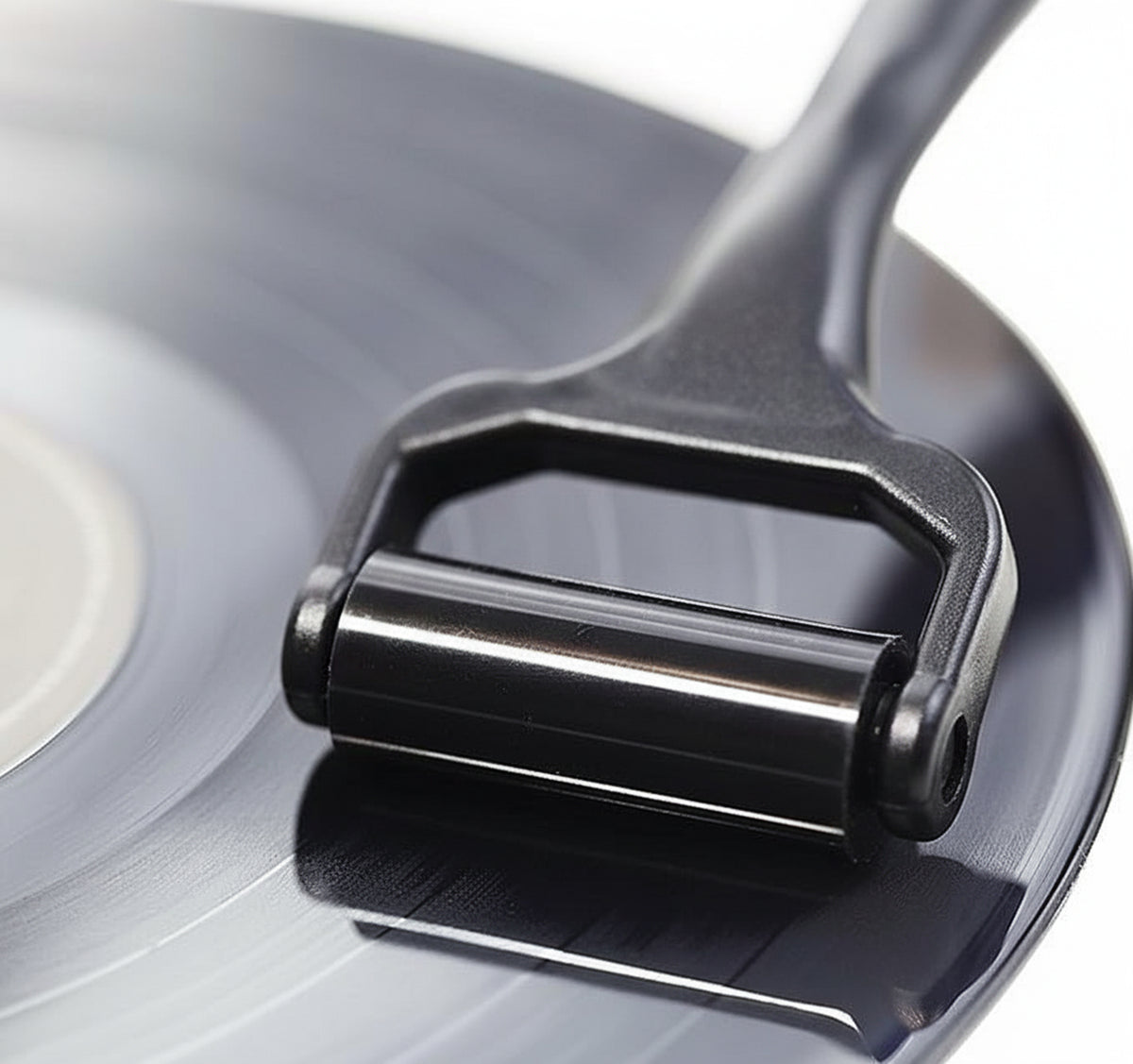 Vinyl Buddy silicone record cleaning roller on a vinyl record