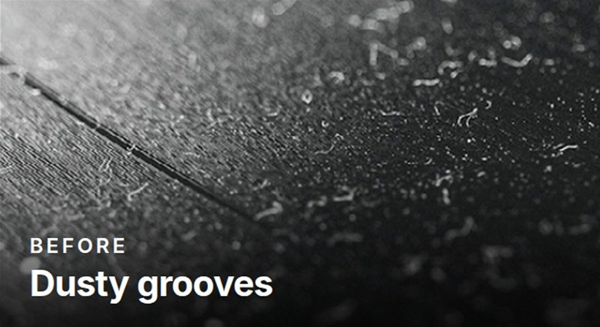 Before: dust and lint in a record's grooves