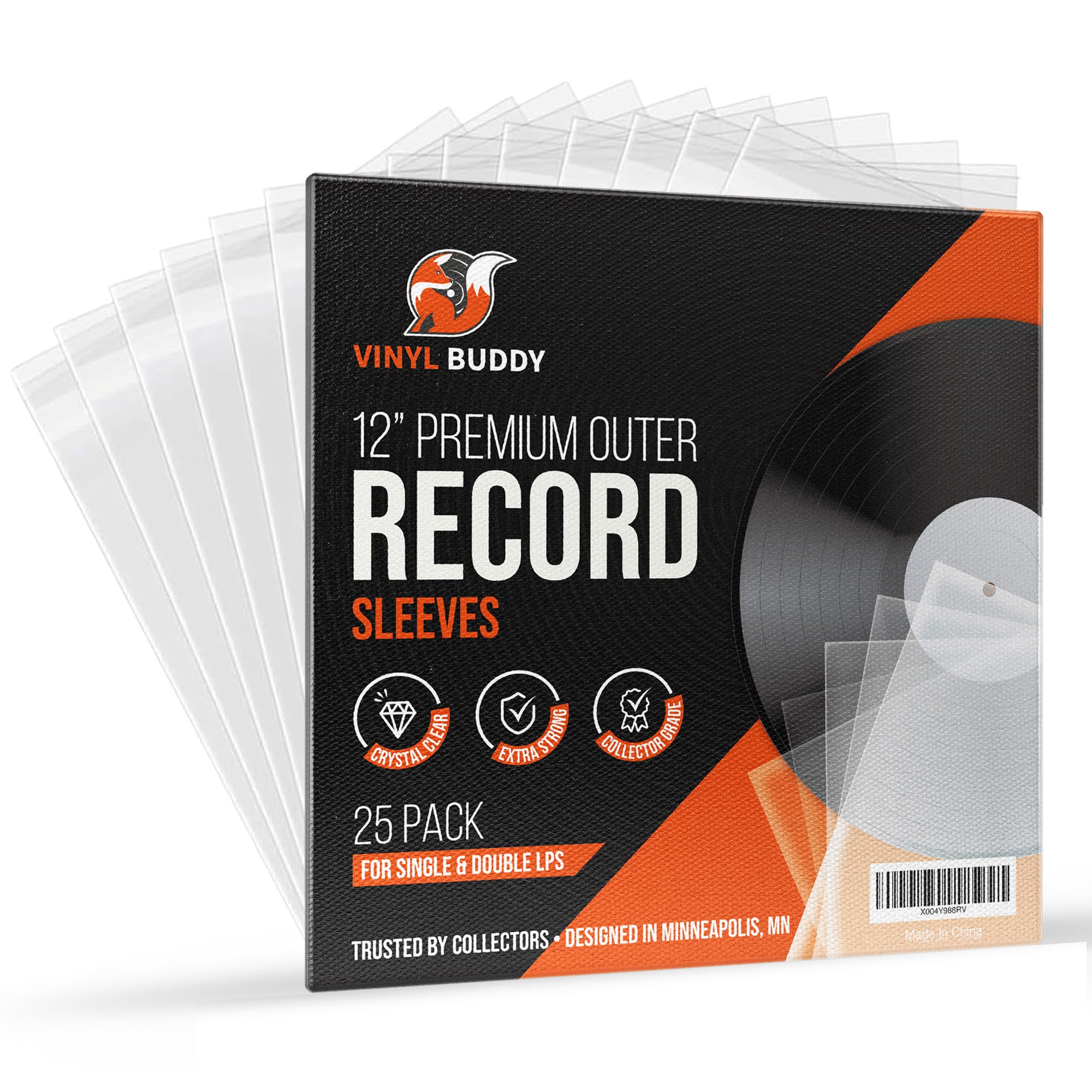 Vinyl Buddy Crystal Clear Outer Records Sleeves