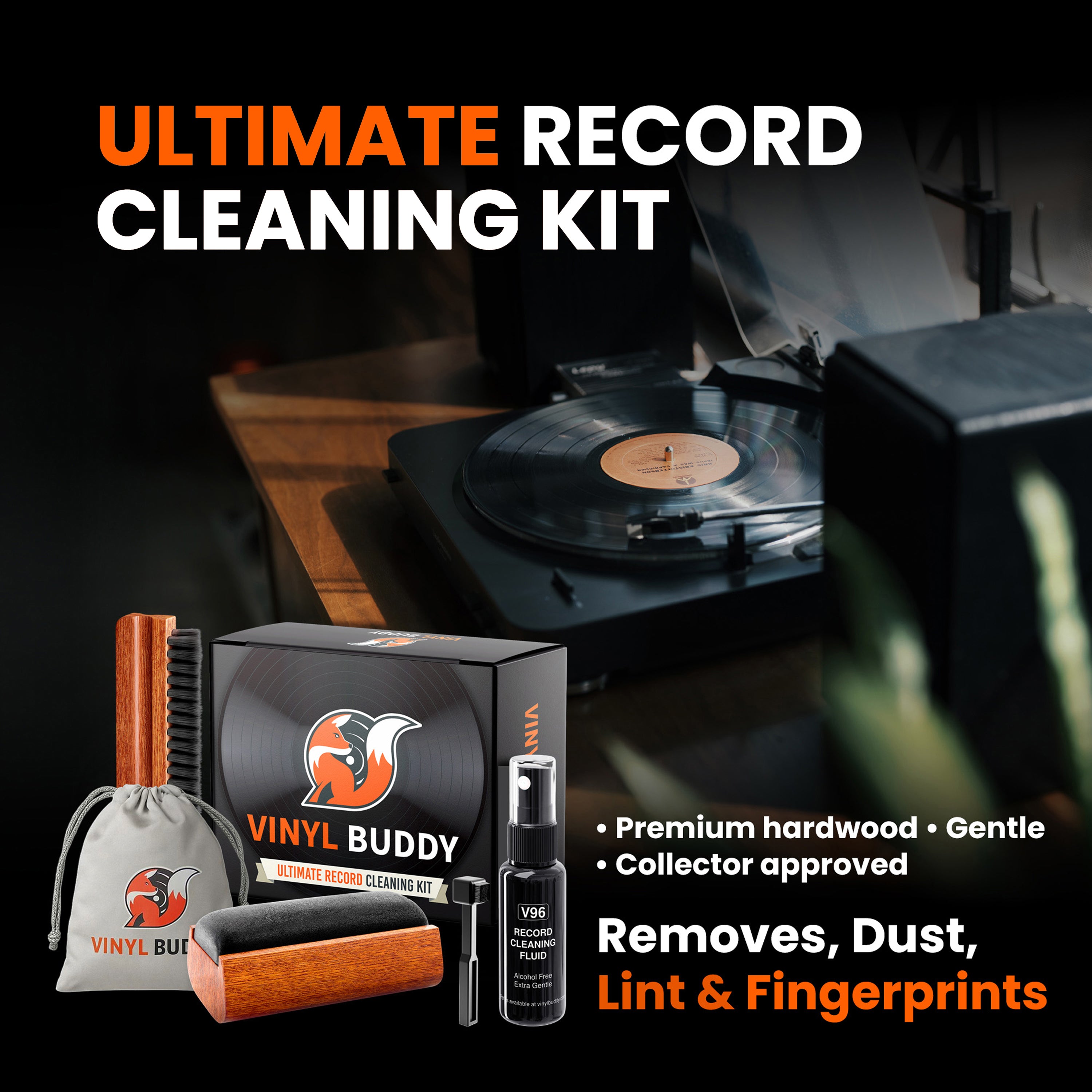 Vinyl Buddy 5-In-1 Ultimate Record Cleaning Kit